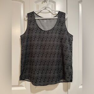 MEC Women's Black and Gray Patterned Tank Top